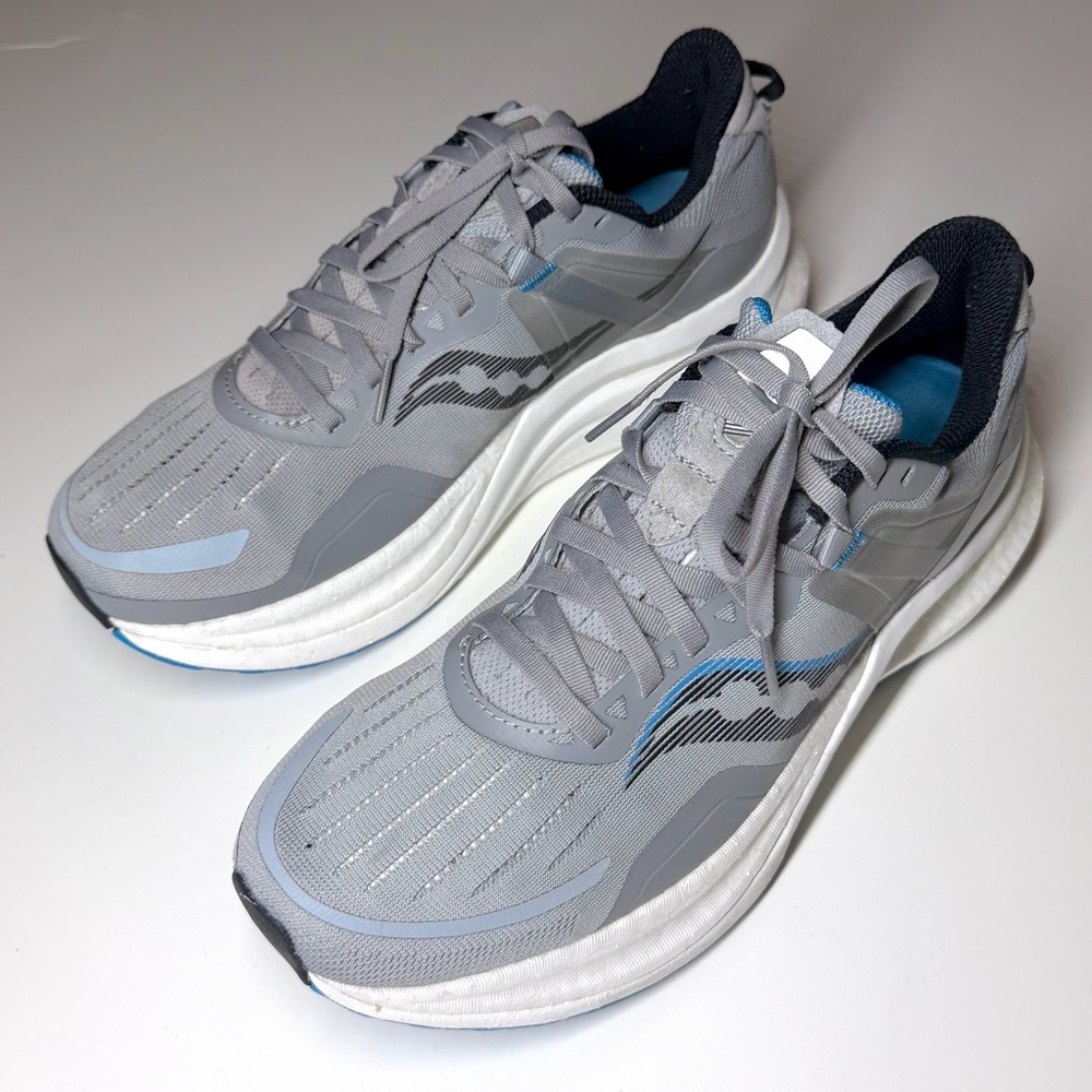 Saucony Men's Tempus Athletic Running Shoes Gray / White Size - 10